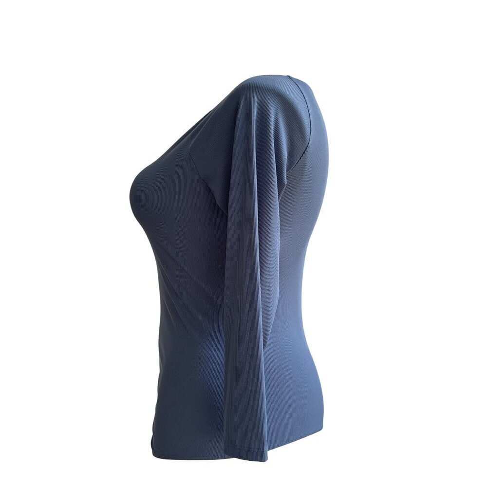 Spanx Rib Boatneck Thong Bodysuit, Indigo Haze Long Sleeves Women's Size 1X - Picture 7 of 12